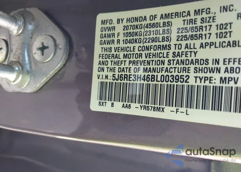 2011 Honda Cr-V Se из США, поврежденный, VIN 5J6RE3H46BL003952